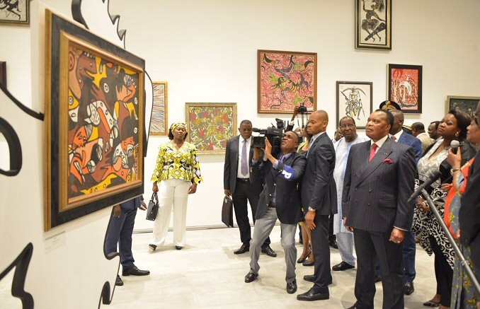Vernissage de l’artiste Marcel Gotène: Denis Sassou N’Guesso préside la cérémonie à Kintelé