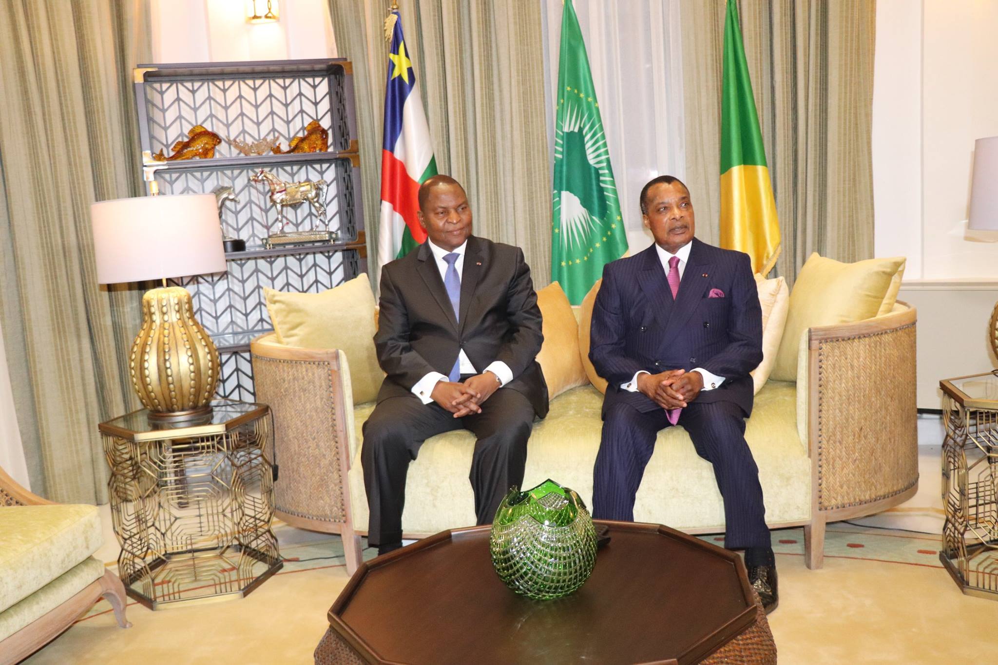 Denis Sassou Nguesso et Archange Touadera en tête à tête