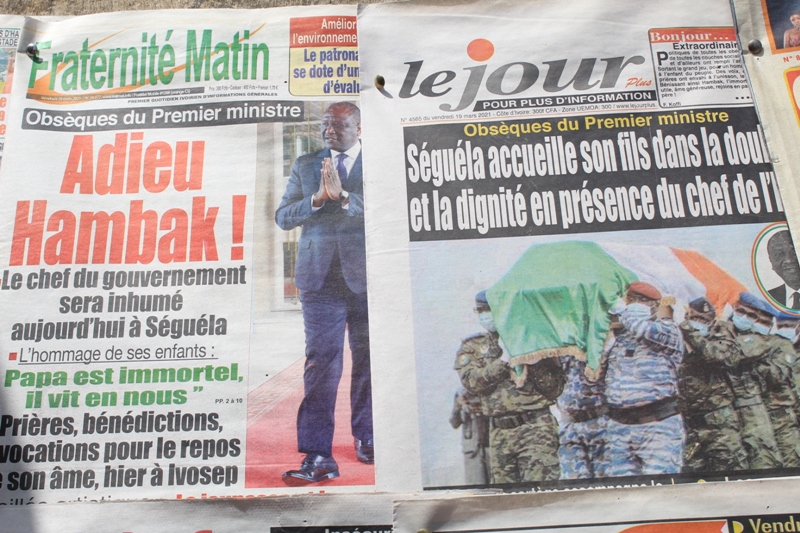 L’Adieu de la presse ivoirienne à Hamed Bakayoko