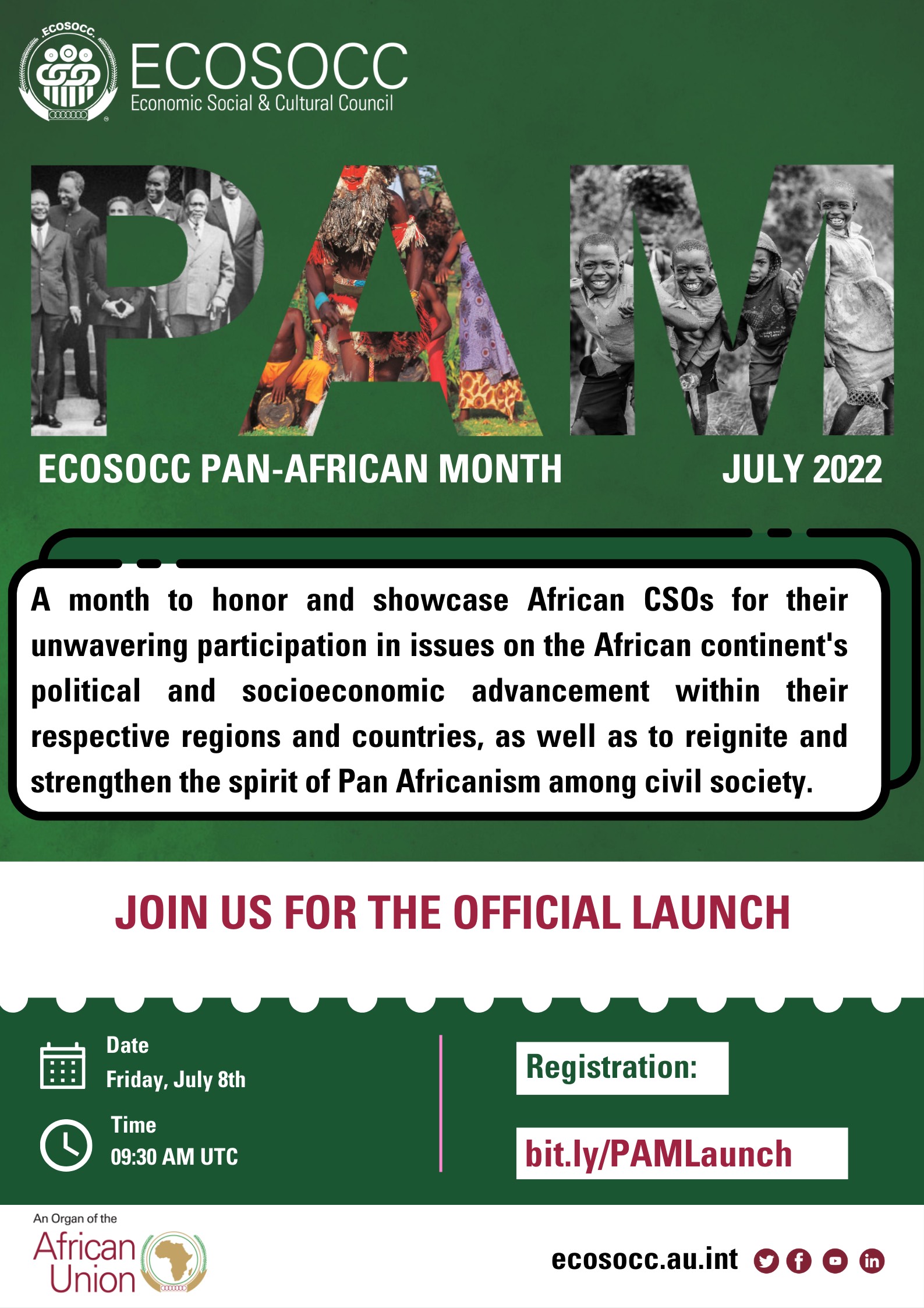 UA: L’ECOSOCC lance le mois panafricain