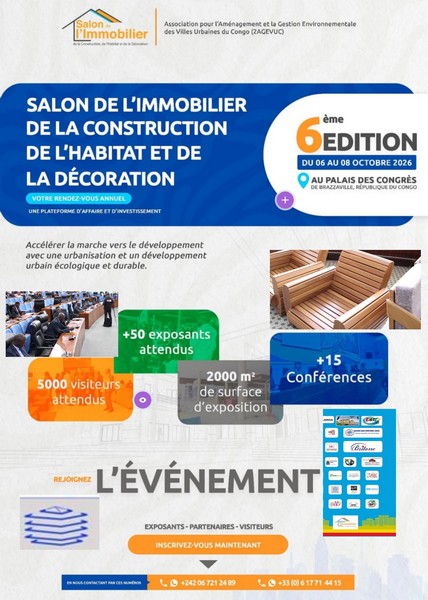 Salon de l’immobilier : Brazzaville va accueillir les acteurs du secteur du 6 au 8 octobre